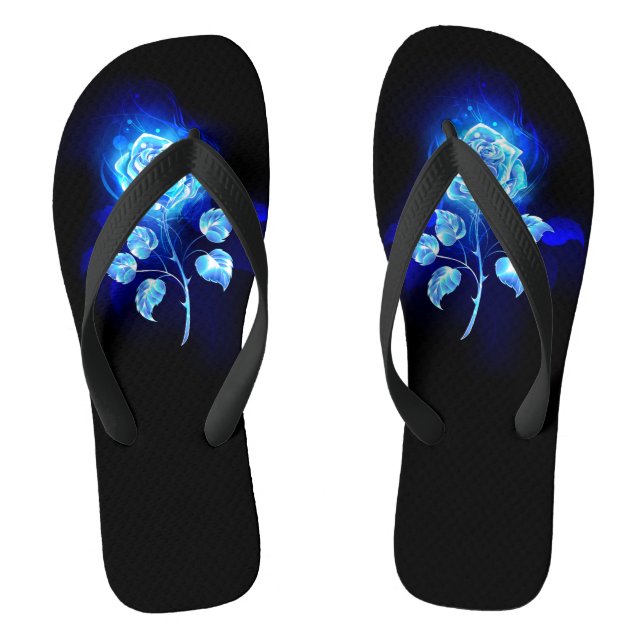 Burning Blue Rose Thongs (Footbed)