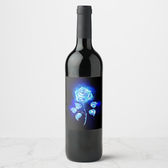 Burning Blue Rose Wine Label (Front)