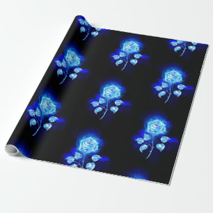 Burning Blue Rose Wrapping Paper
