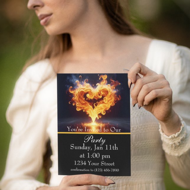 Burning Bright: Celebrate  Our Fire Party! Invitation (Creator Uploaded)