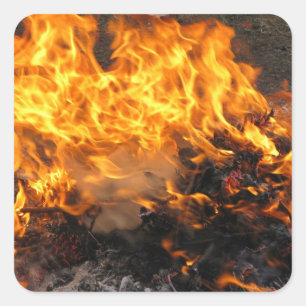 Burning Brush Square Sticker