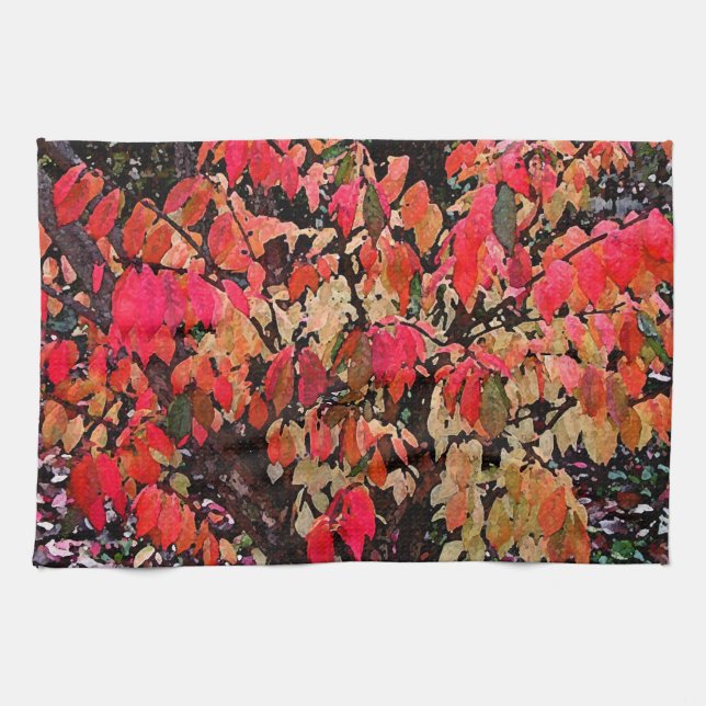 Burning Bush Abstract Tea Towel (Horizontal)