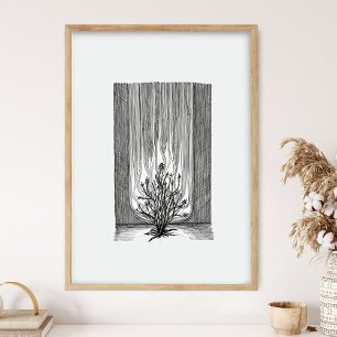 Burning Bush Moses, Jesus Art, Bible Sketches, Bib Poster