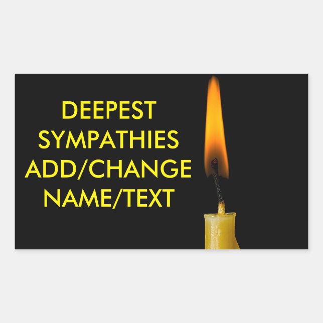 Burning Candle And Your Text Rectangular Sticker (Front)