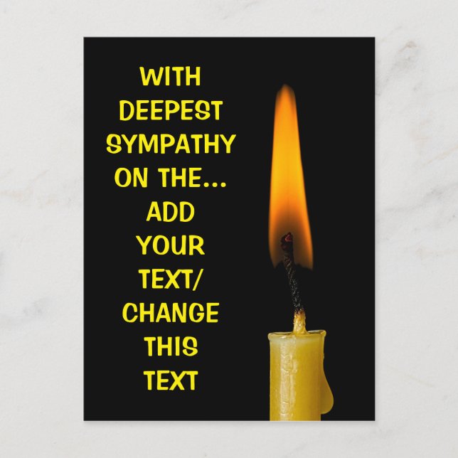 Burning Candle And Your Text Ver. 2 Postcard (Front)