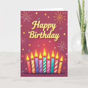 Burning Candle Birthday Card