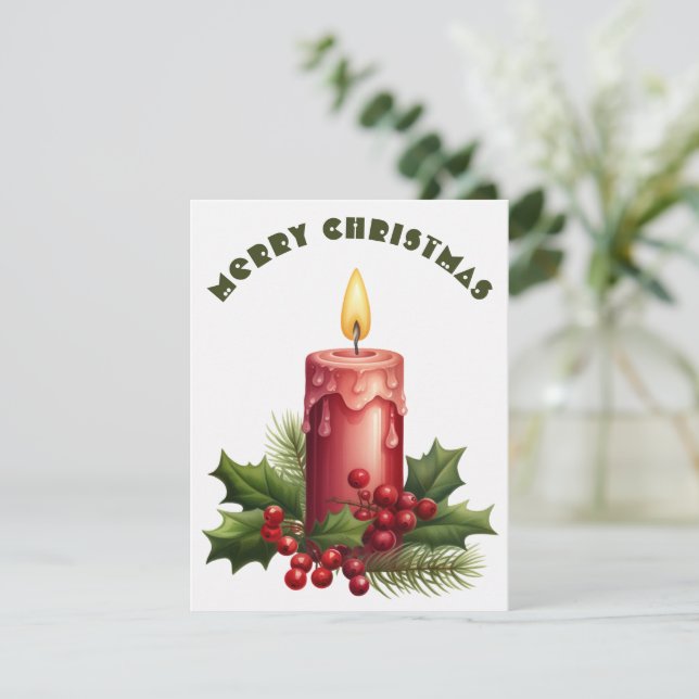 Burning Candle - Christmas Card (Standing Front)