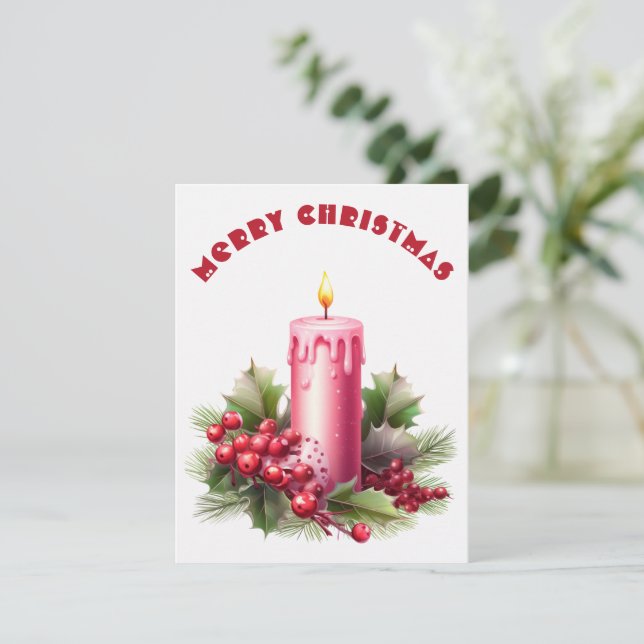 Burning Candle - Christmas Card (Standing Front)