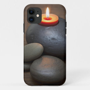 Burning candle flame with rocks in tranquil Case-Mate iPhone case