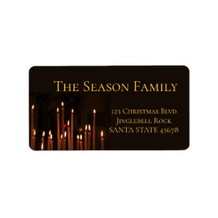 Burning Candles Christmas label