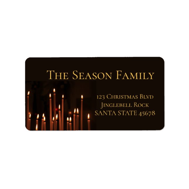 Burning Candles Christmas label (Front)