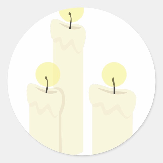 Burning Candles Classic Round Sticker (Front)