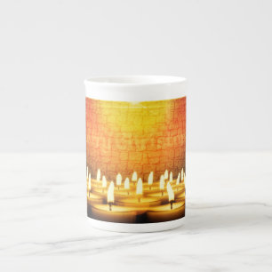 Burning candles - Merry Christmas Bone China Mug