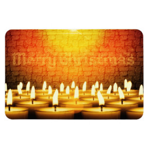 Burning candles - Merry Christmas Magnet