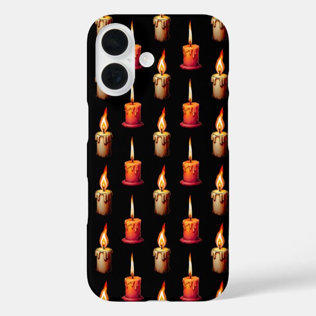 Burning Candles Pattern Design Black  Case-Mate iPhone Case (Back)
