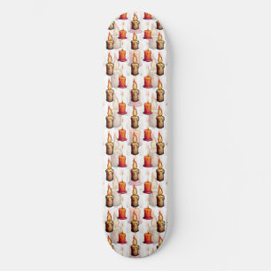 Burning Candles Pattern Design Skateboard