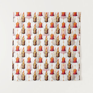 Burning Candles Pattern Design Tapestry