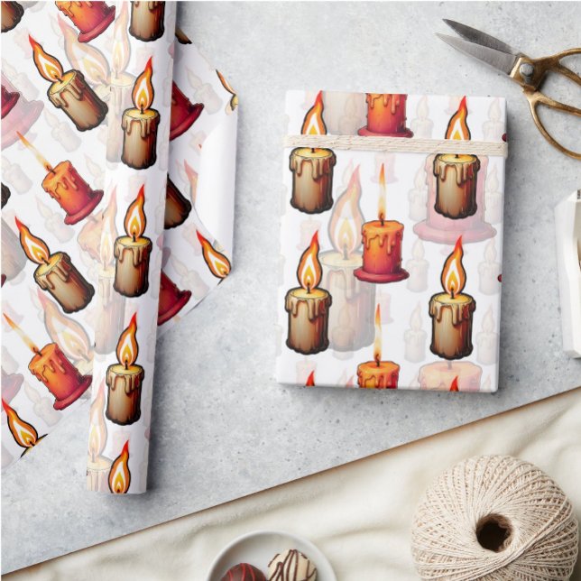 Burning Candles Pattern Design  Wrapping Paper (Creator Uploaded)