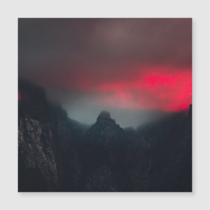 Burning clouds, fog and mountains