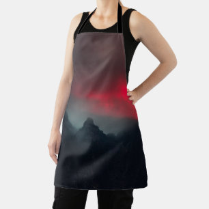 Burning clouds, fog and mountains apron