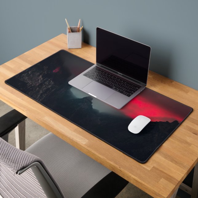 Burning clouds, fog and mountains desk mat (Office 2)