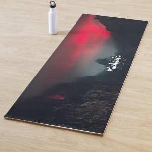 Burning clouds, fog and mountains monogram yoga mat