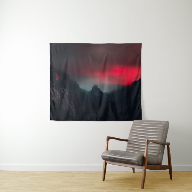 Burning clouds, fog and mountains tapestry (In Situ (Horizontal))