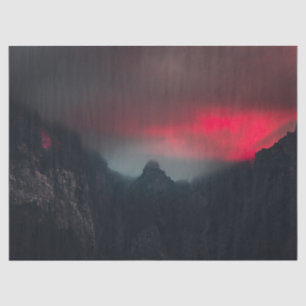 Burning clouds, fog and mountains tissue paper
