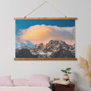 Burning clouds over the mountains hanging tapestry
