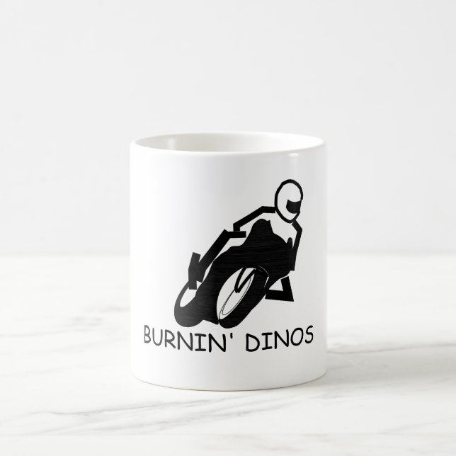 Burning Dinos front2 Coffee Mug (Center)