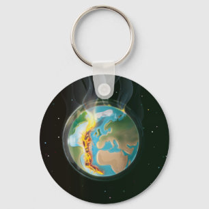 Burning Earth Key Ring