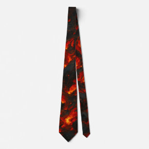 Burning Embers - Volcanic Abstract Texture Art Tie