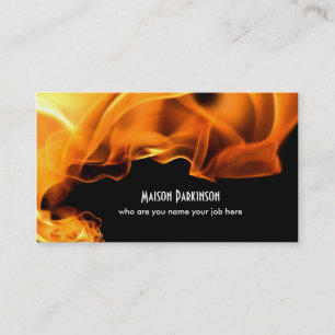 burning fire business card