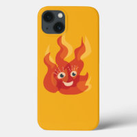 Burning Fire Flame Happy Cartoon Character