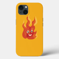 Burning Fire Flame Happy Cartoon Character