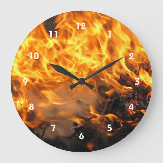Burning Fire Large Clock (Front)