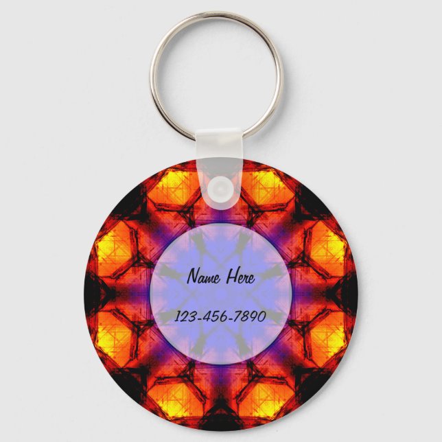 Burning Flower Mandala Key Ring (Front)