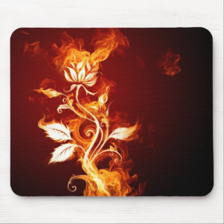 Burning flower mouse pad