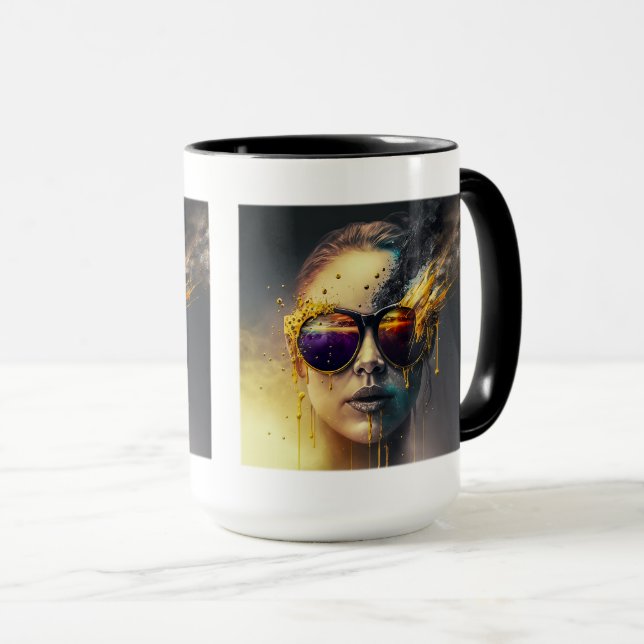 Burning Glasses Combo Mug, 15 oz  Mug (Front Right)