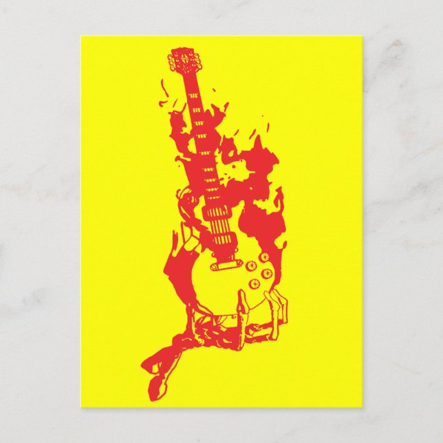 BURNING GUITAR POSTCARD (Front)