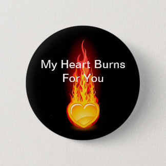 Burning Heart 6 Cm Round Badge
