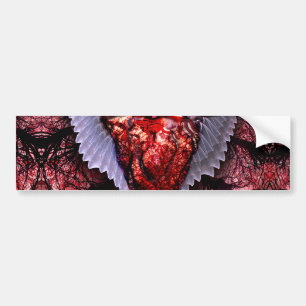Burning Heart Bumper Sticker