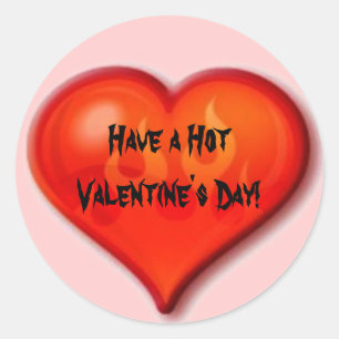 Burning Heart Classic Round Sticker
