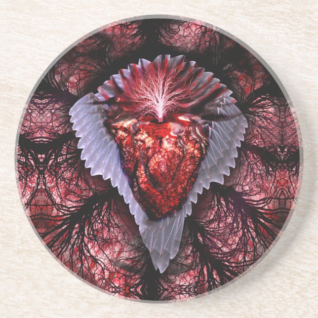 Burning Heart Coaster (Front)