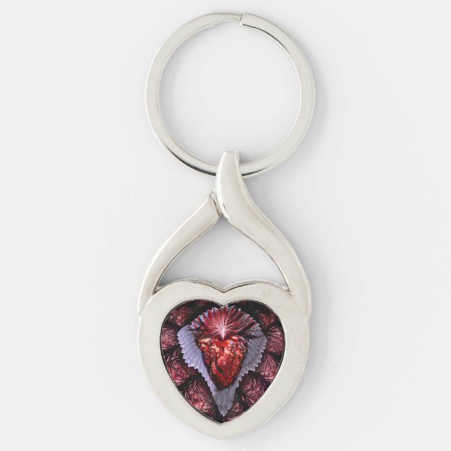 Burning Heart Key Ring (Front)