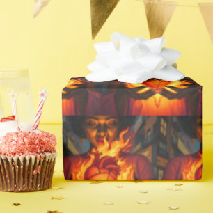 Burning Heart  Wrapping Paper
