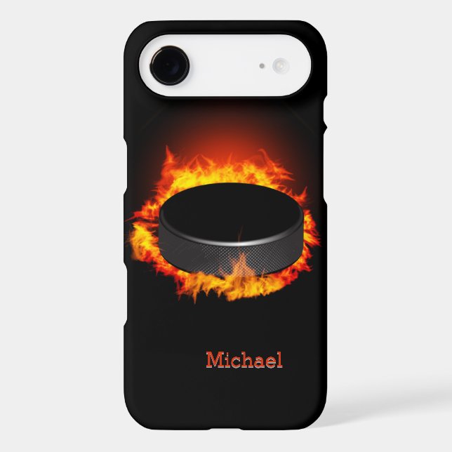 Burning Hockey Puck Case-Mate iPhone Case (Back)