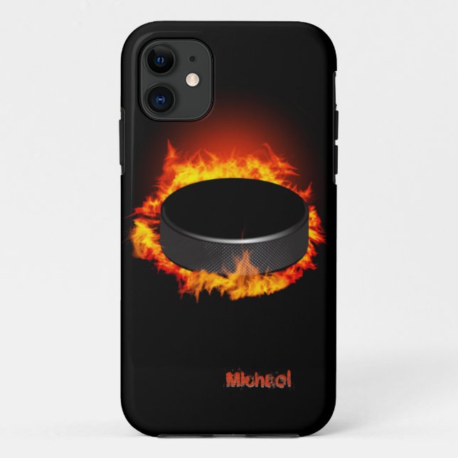 Burning Hockey Puck Case-Mate iPhone Case (Back)