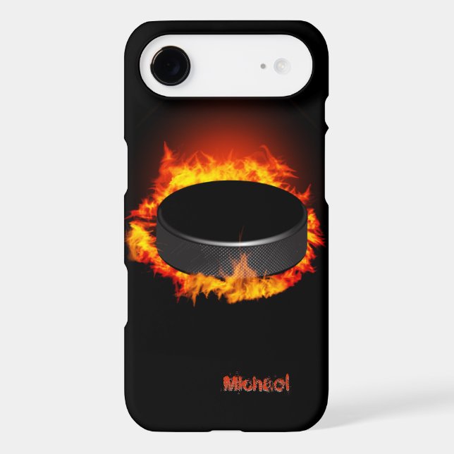 Burning Hockey Puck Case-Mate iPhone Case (Back)