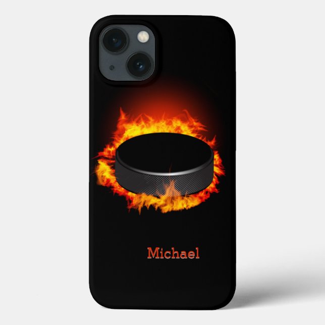 Burning Hockey Puck Case-Mate iPhone Case (Back)
